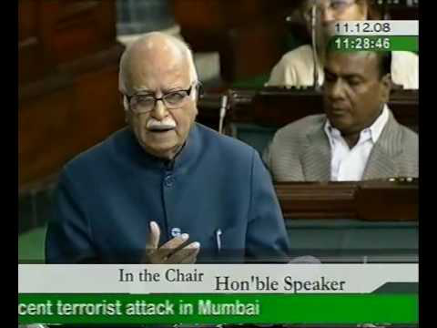 LK Advani's speech in Lok Sabha on Terrorism - Part: 1