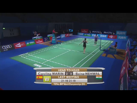Dubai World Superseries Finals 2015 | Badminton Day 2 M6-WS Grp A | Carolina Marin vs Saina Nehwal