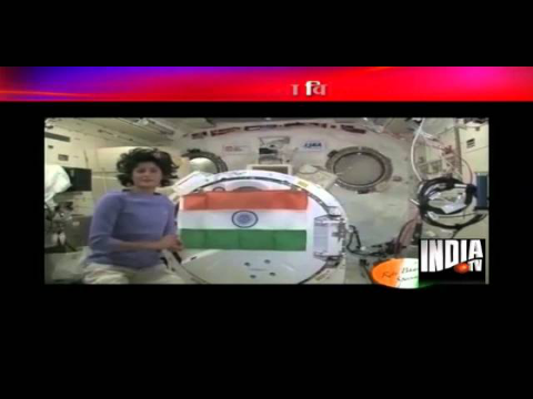 Sunita Williams hoists Indian flag in space
