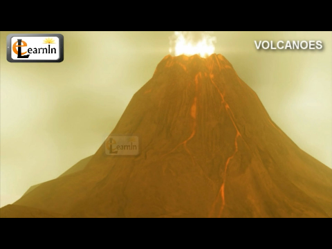 Volcanoes and types of volcanic eruptions | Volcano video with hot magma lava in 3D animation HD
