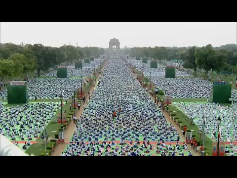 PM Modi at International Day of Yoga event at Rajpath, Delhi