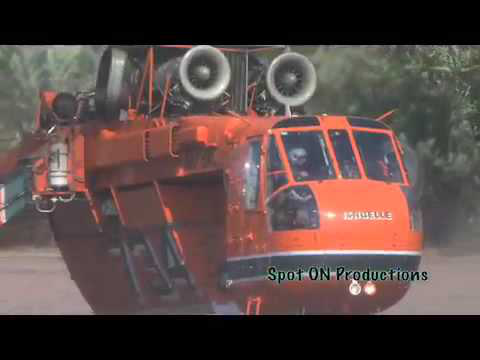 Los Angeles Fire Department Sky Crane Tanker Fire Helicopters - La Canada fire 2009