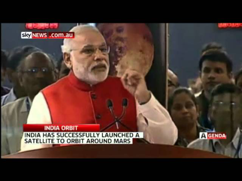 Sky News-Australia on India's Mars Mission (MANGALYAAN) success