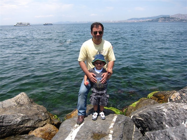 Adi and Sachin on shore