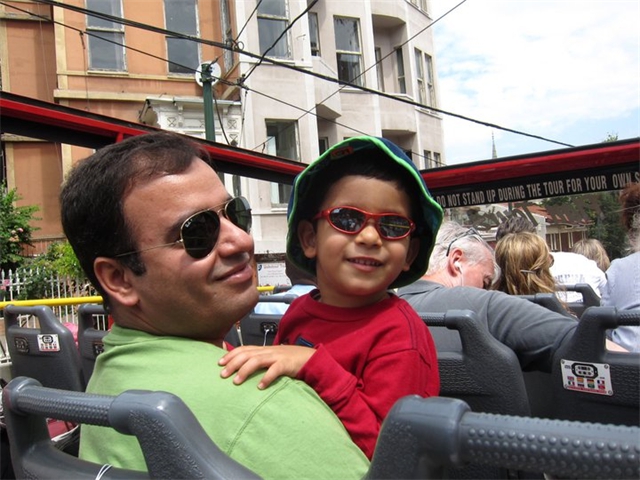 Adi and Sachin on tram