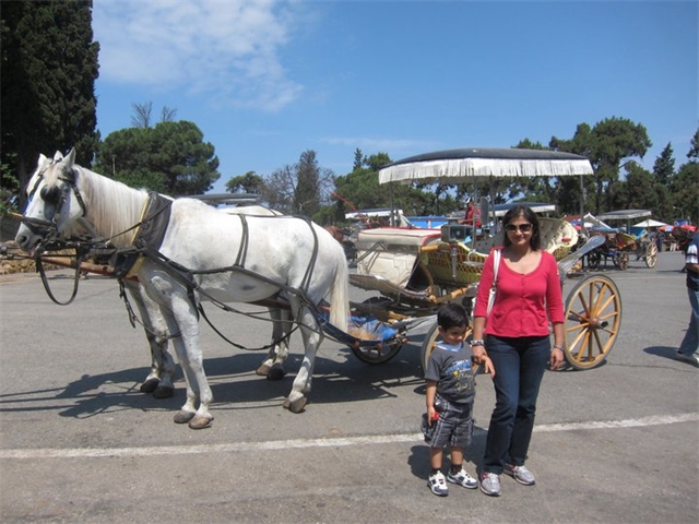 Adi and Sarita in front of tonga