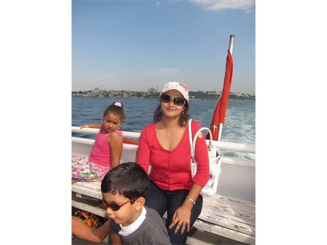 Adi and Sarita on boat