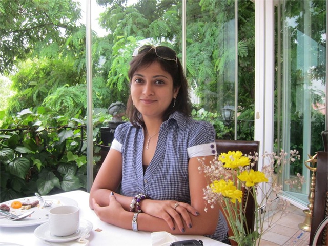 Sarita taking snacks