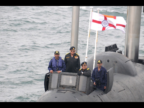 Indian Navy nuclear-powered Submarine INS Chakra (Nerpa K-152) at Sea