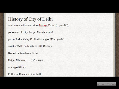 UPSC: History of City Delhi