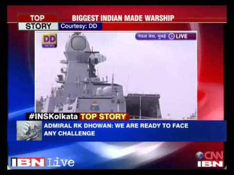 PM Narendra Modi inducts INS Kolkata into the Indian Navy at Mazagon Dock