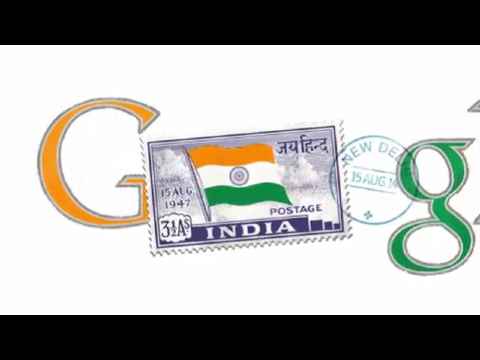 Independent India's first stamp of Happy Independence Day #GoogleDoodle