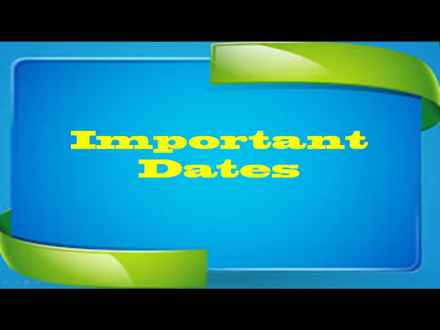 General Knowledge - Important Dates to Remember